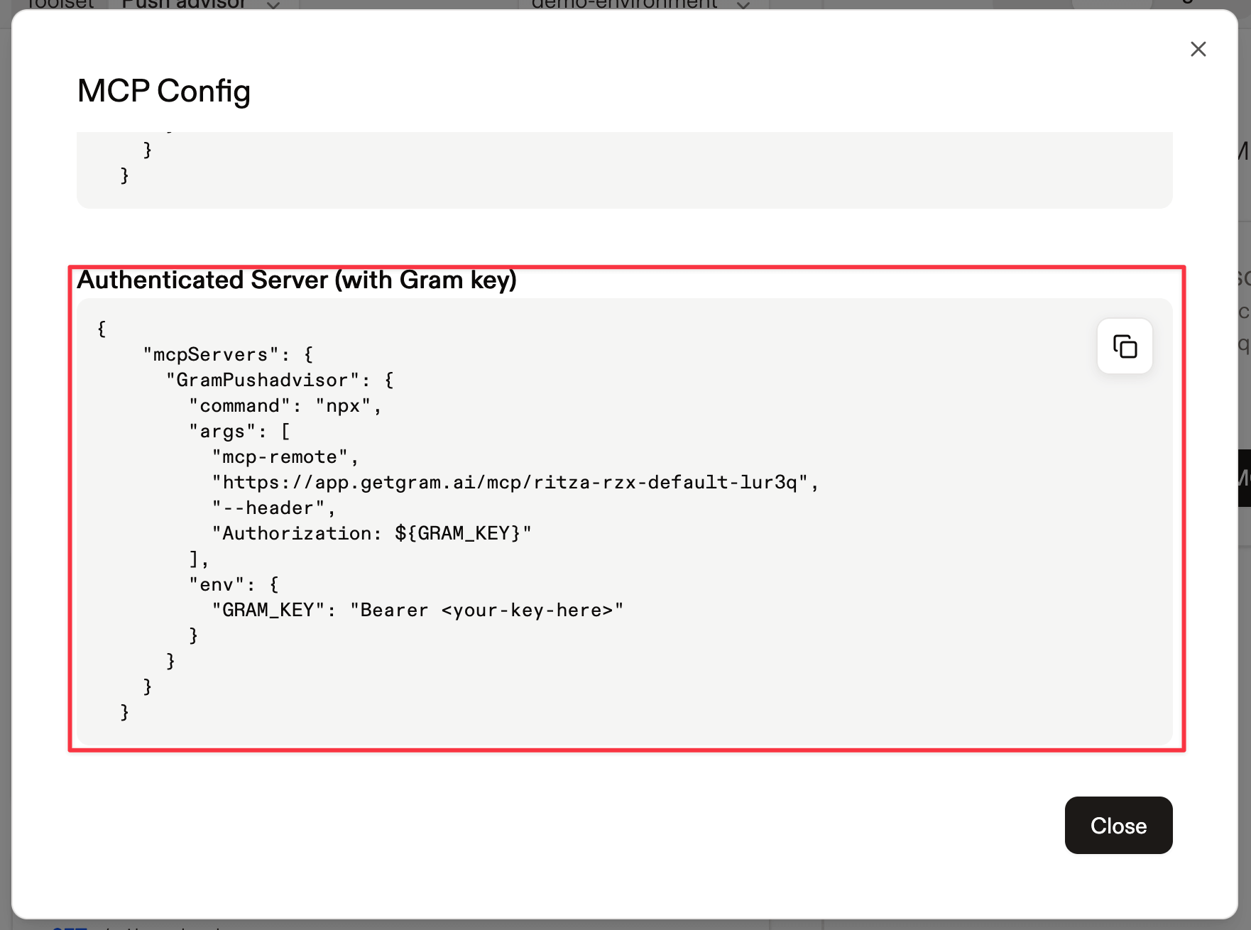 Gram Authenticated Server