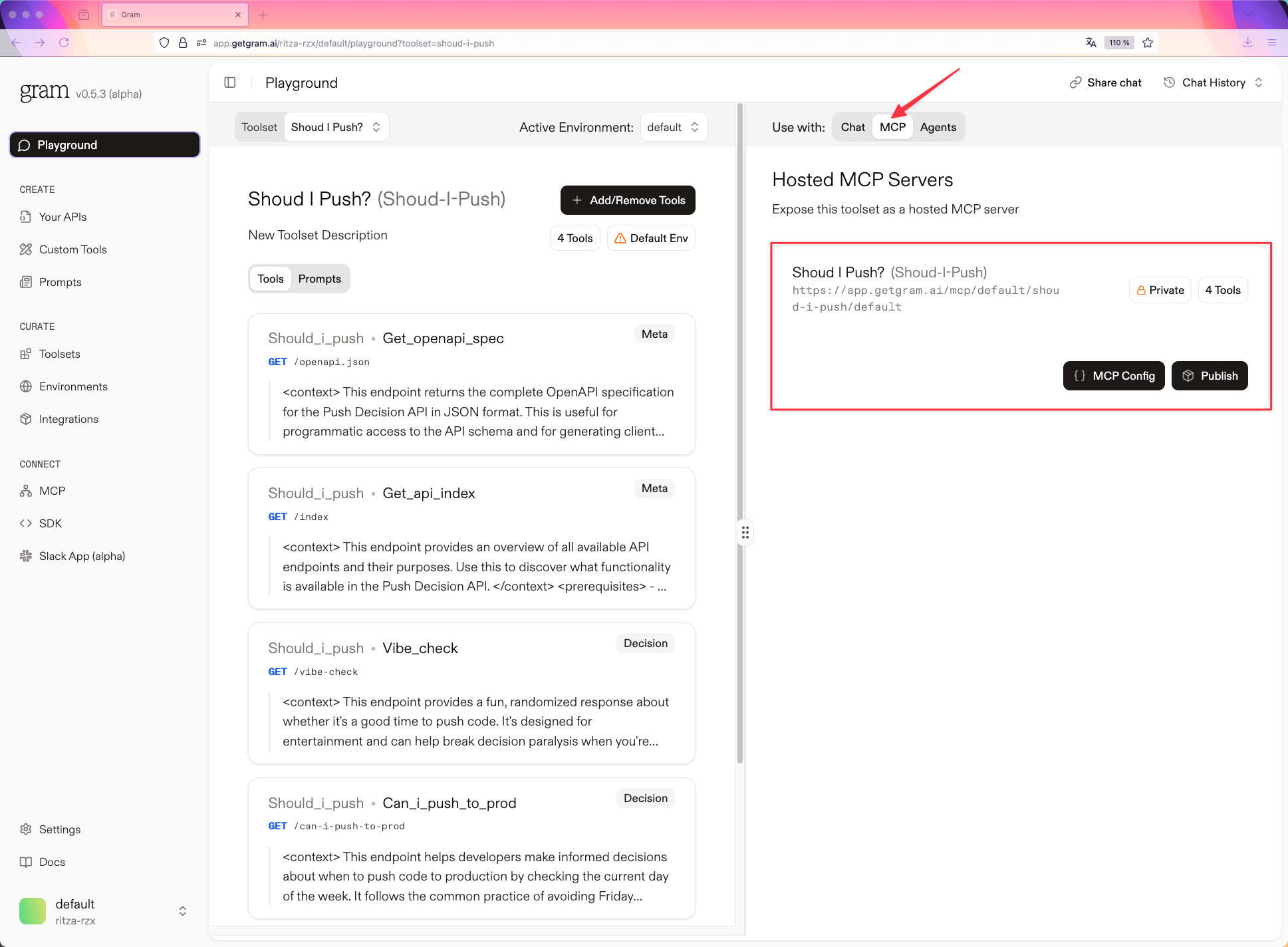 MCP server configuration