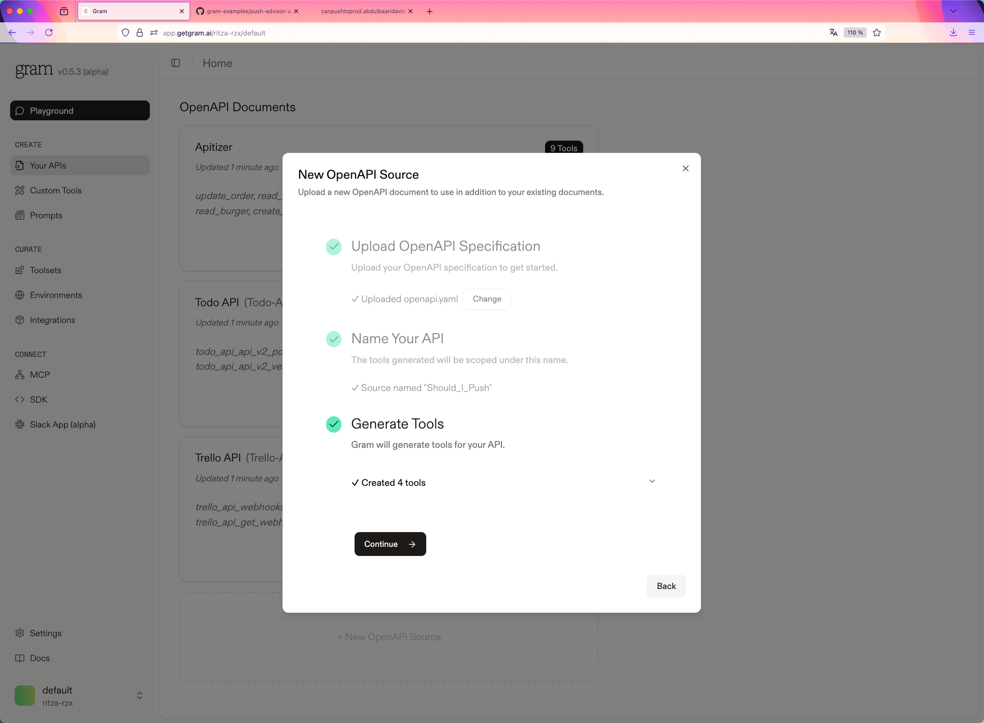 Validating tool definitions