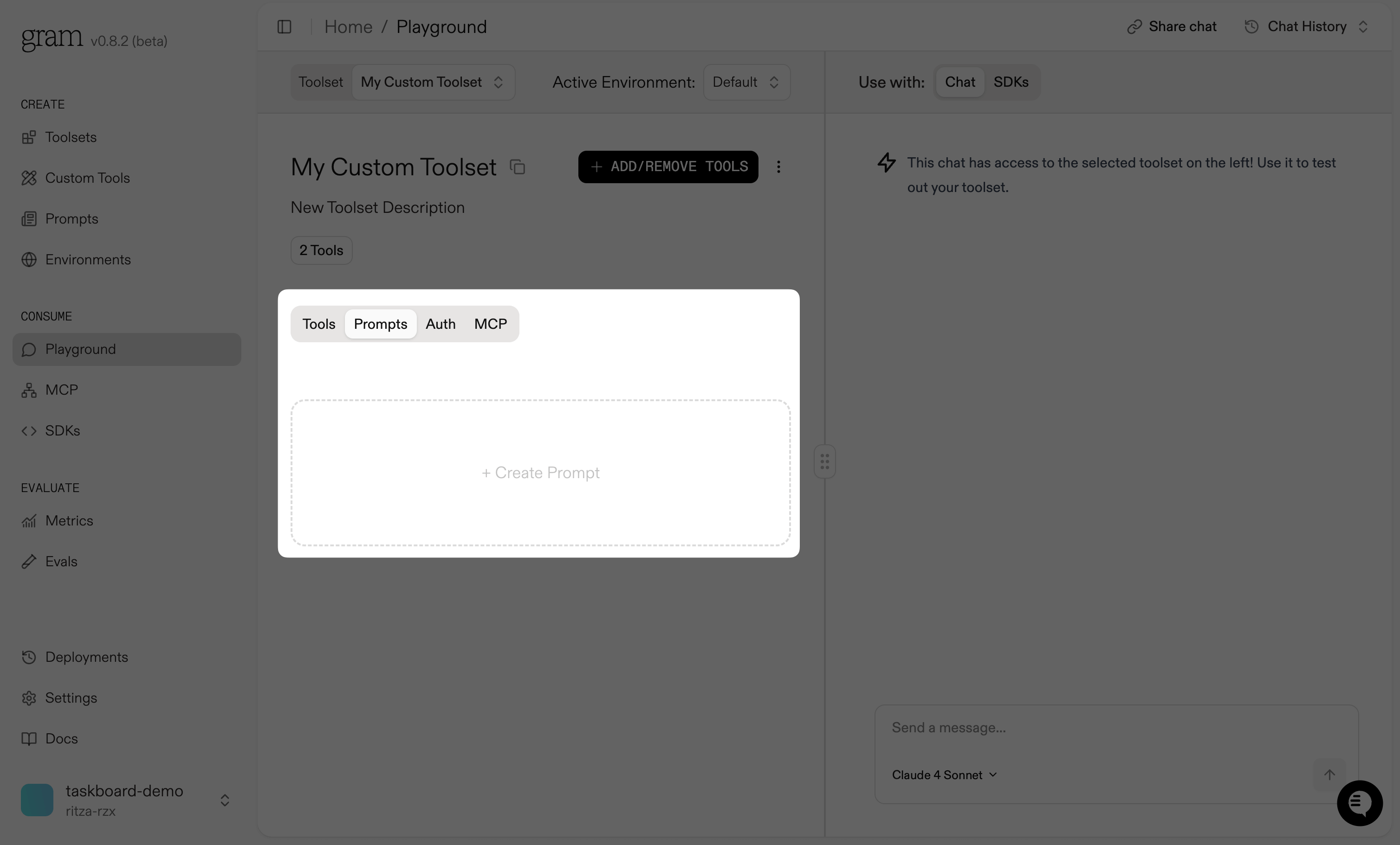 Creating a prompt